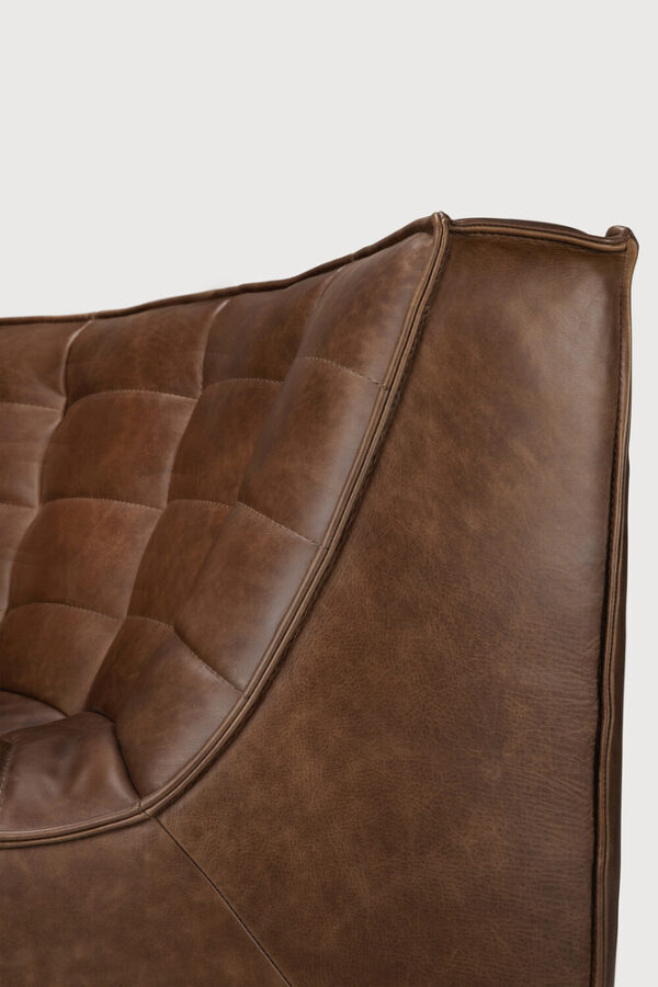 Canapé N701 - module d'angle arrondi à 90° - cuir chestnut - 120 x 120 x H 76 cm -Ethnicraft – Image 7
