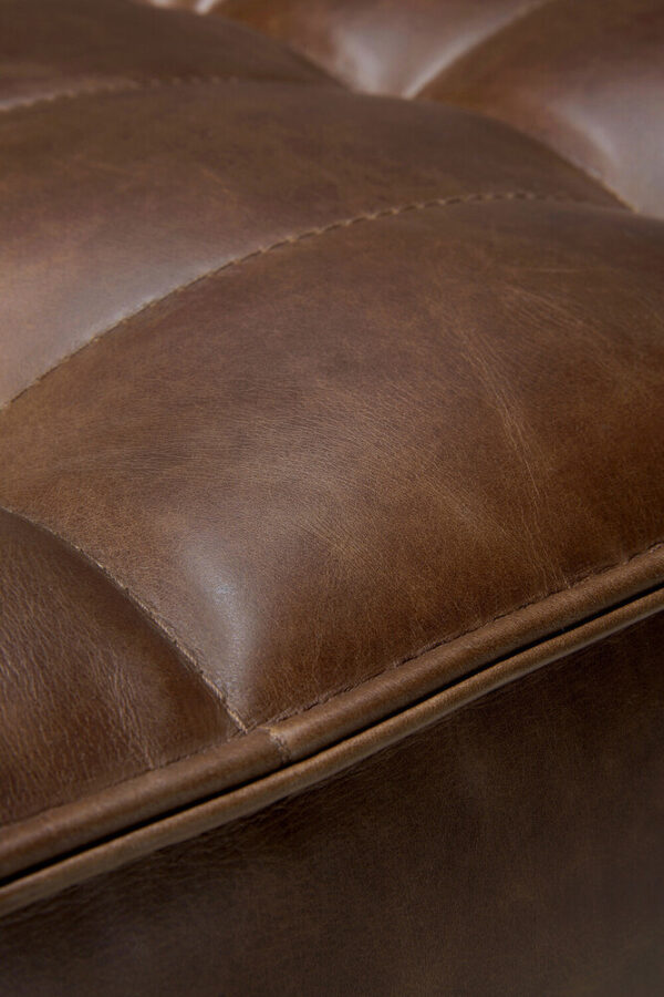 Pouf N701 - repose-pieds - cuir chestnut - 70 x 70 x H 43 cm - Ethnicraft – Image 5