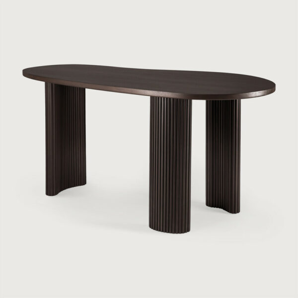 Bureau BOOMERANG acajou teinté brun foncé avec finition vernie  - 160x83x76 cm - Ethnicraft