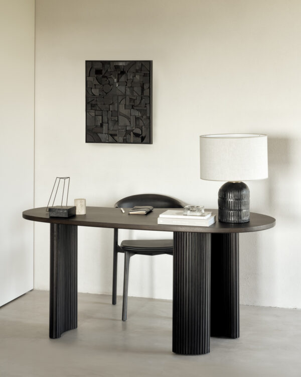 Bureau BOOMERANG acajou teinté brun foncé avec finition vernie  - 160x83x76 cm - Ethnicraft – Image 6