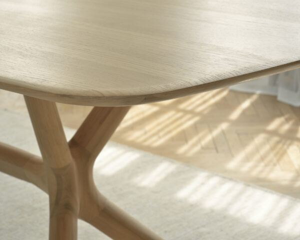Table X  plateau chêne naturel massif finition huilée  - 200x100x76 cm Ethnicraft – Image 7