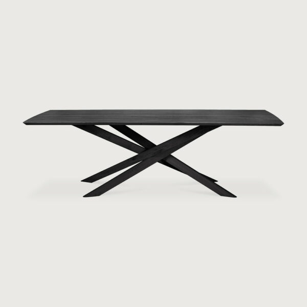 Table Mikado en chêne brossé teinté noir finition vernie 280 x 110 x H 76 cm Ethnicraft
