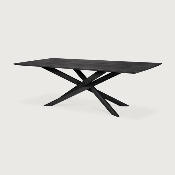 Table Mikado en chêne brossé teinté noir finition vernie 280 x 110 x H 76 cm Ethnicraft