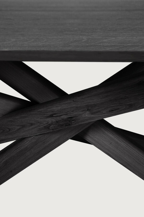 Table Mikado en chêne brossé teinté noir finition vernie 280 x 110 x H 76 cm Ethnicraft – Image 5