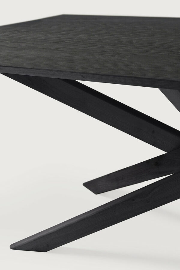 Table Mikado en chêne brossé teinté noir finition vernie 280 x 110 x H 76 cm Ethnicraft – Image 7