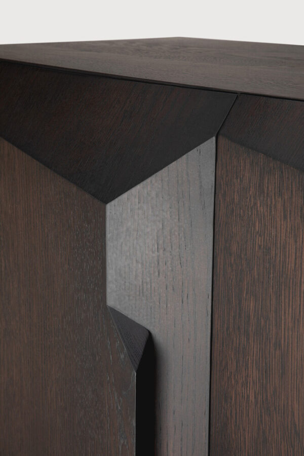 Armoire STAIRS 2 portes et étagères - chêne massif teinté brun finition vernie - 100x46x150 cm - Ethnicraft – Image 5