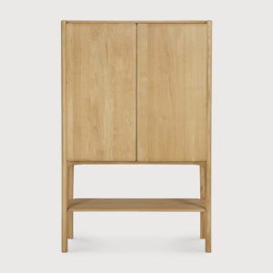 Armoire PI 2 portes et étagères - chêne massif finition huilée - 110x45x170 cm - Ethnicraft