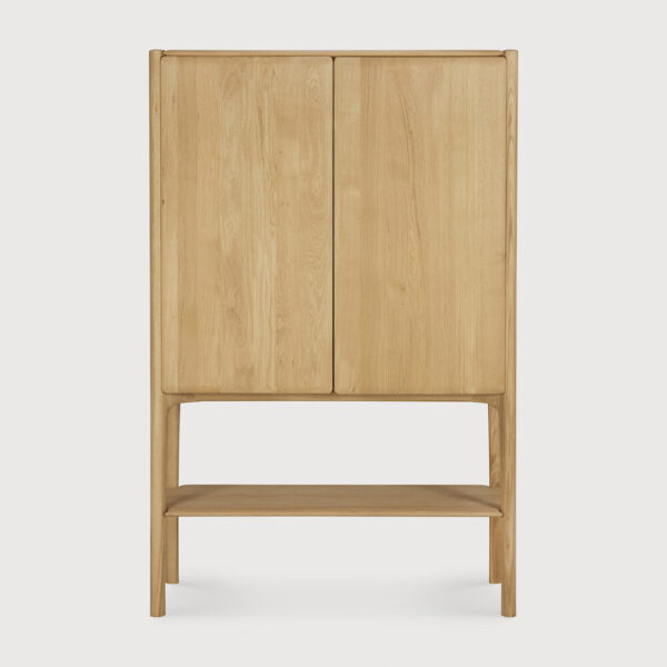 Armoire PI 2 portes et étagères - chêne massif finition huilée - 110x45x170 cm - Ethnicraft