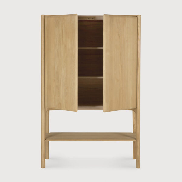 Armoire PI 2 portes et étagères - chêne massif finition huilée - 110x45x170 cm - Ethnicraft