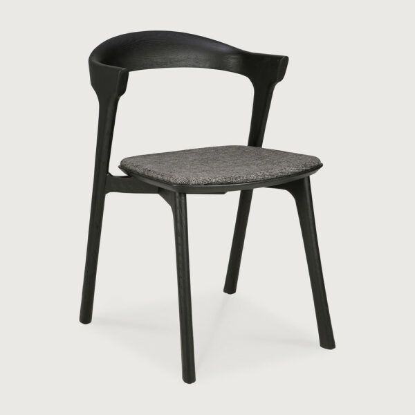 Chaise Bok en chêne noir - tissu gris - vernis 50 x 54 x H 76 cm Ethnicraft