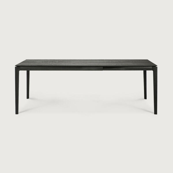 Table à rallonge Bok en chêne teinté noir finition vernie 140/220 x 90 x H 76 cm Ethnicraft