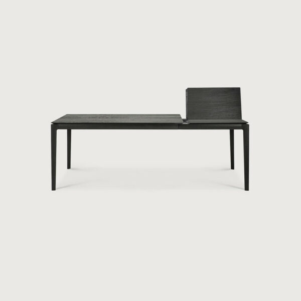 Table à rallonge Bok en chêne teinté noir finition vernie 140/220 x 90 x H 76 cm Ethnicraft – Image 3