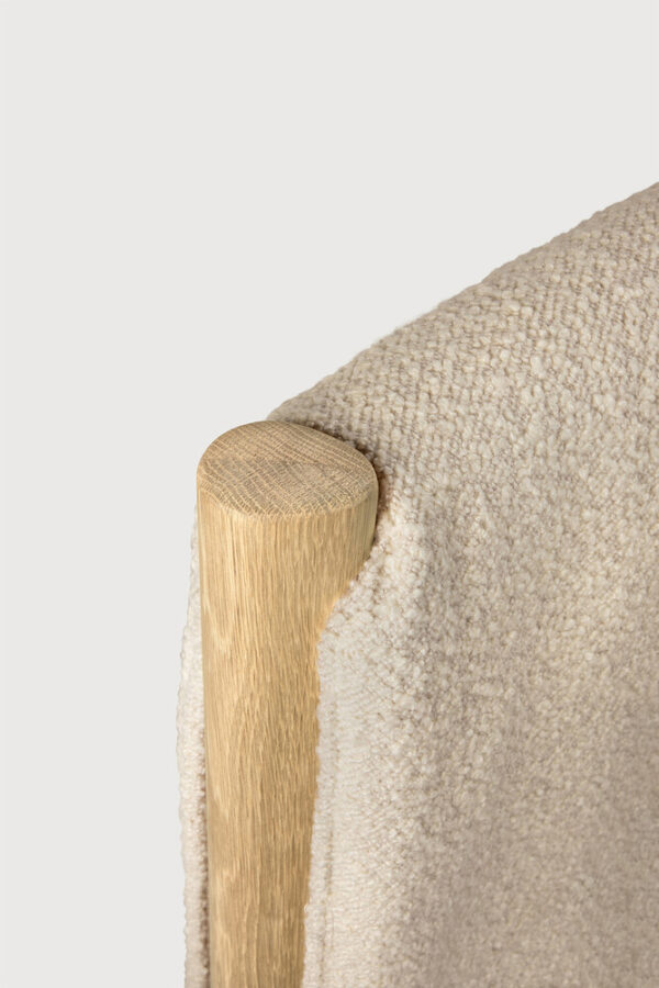 Lit PI chêne massif avec une finition huilée - tissu Cloud - 202x222x105 cm pour matelas 180x200 - sans lattes - déhoussable - Ethnicraft – Image 5