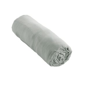 Drap housse 90x190 cm en gaze de coton unie GAÏA - L'effet papillon - eucalyptus