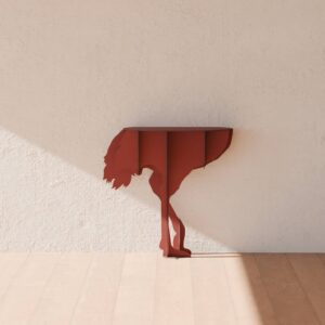 Console murale DIVA autruche 71x25xH76 cm - rouge mat - Ibride