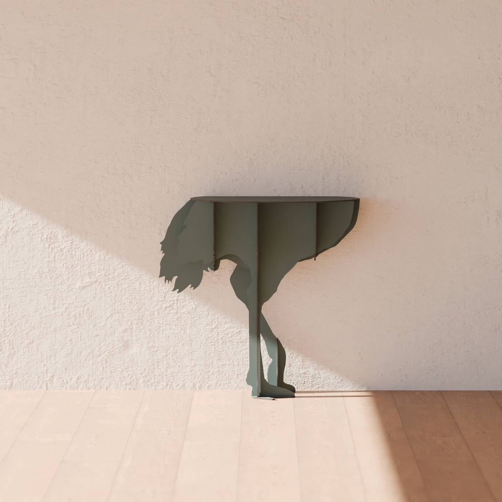Console murale DIVA autruche 71x25xH76 cm - vert profond mat - Ibride