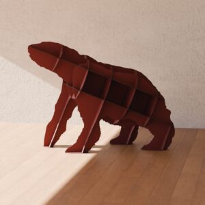 Grande bibliothèque ours JOE 206x86xH155 cm - rouge mat - Ibride