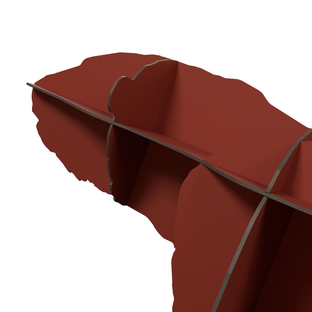 Grande bibliothèque ours JOE 206x86xH155 cm - terracota mat - Ibride – Image 4