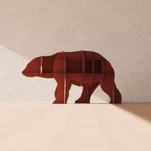 Petite bibliothèque ours JUNIOR 180x60xH95 cm - rouge mat - Ibride