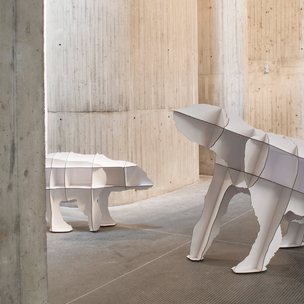 Grande bibliothèque ours JOE 206x86xH155 cm - terracota mat - Ibride – Image 5