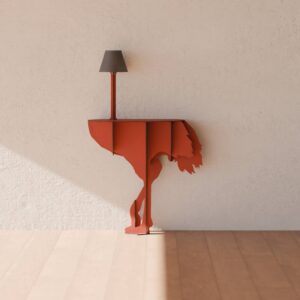 Console murale DIVA LUCIA autruche 92x34xH151 cm - terracota mat - Ibride