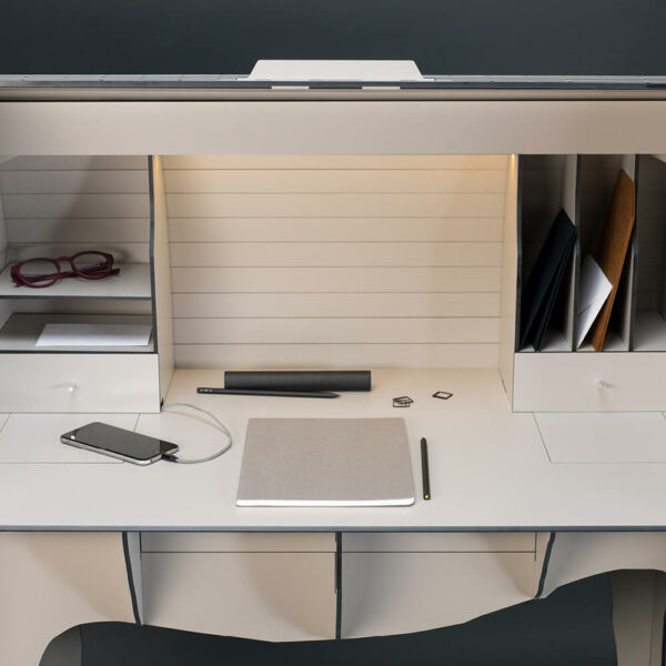 Bureau connecté âne MATURIN 200x60xH156 cm - noir brossé – Image 12