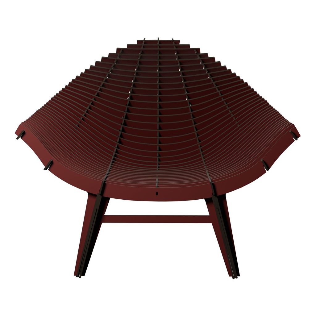 Fauteuil bas d'extérieur MANTA 102x90xH75 cm - rouge mat - Ibride