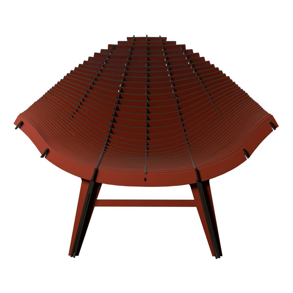 Fauteuil bas d'extérieur MANTA 102x90xH75 cm - terracota mat - Ibride