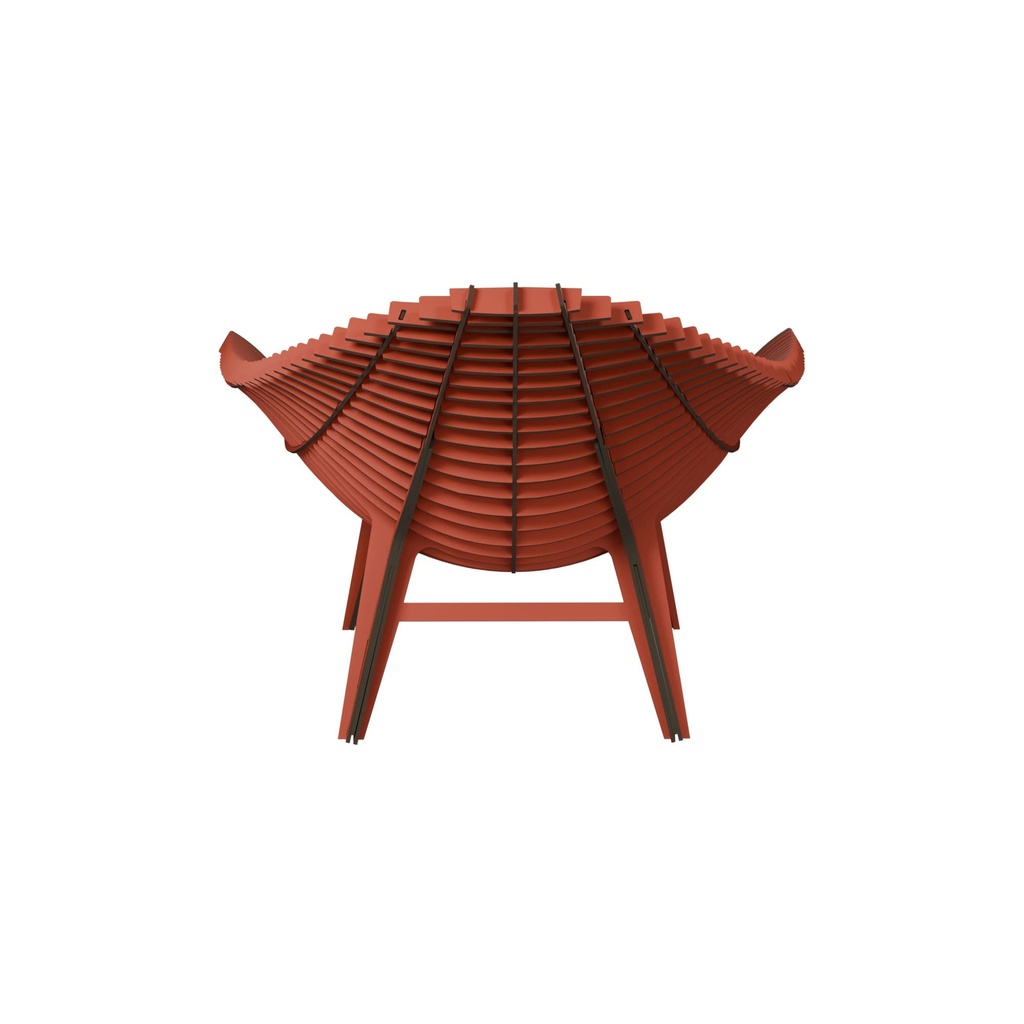 Fauteuil bas d'extérieur MANTA 102x90xH75 cm - terracota mat - Ibride – Image 4
