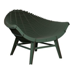 Fauteuil bas d'extérieur MANTA 102x90xH75 cm - vert profond mat - Ibride