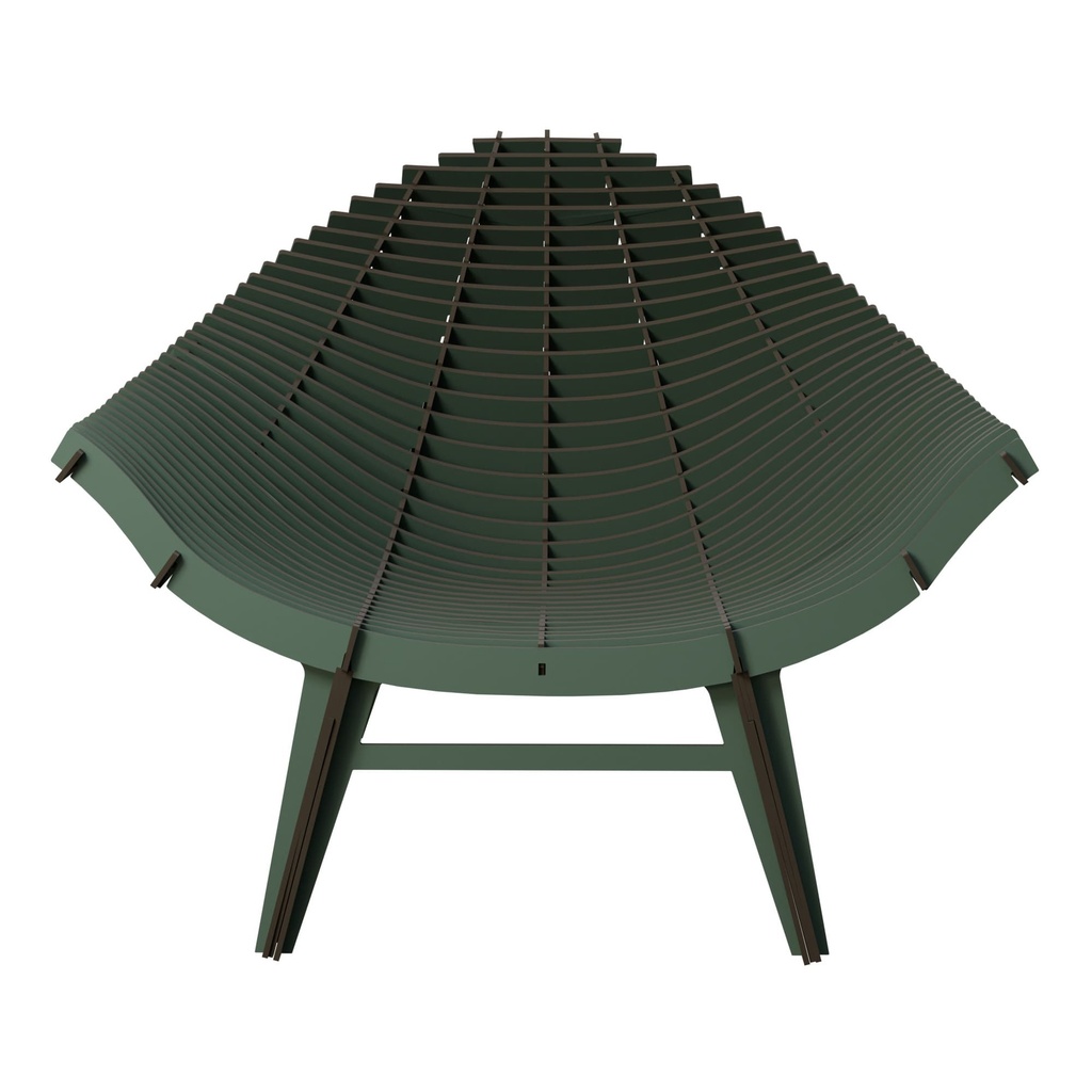 Fauteuil bas d'extérieur MANTA 102x90xH75 cm - vert profond mat - Ibride