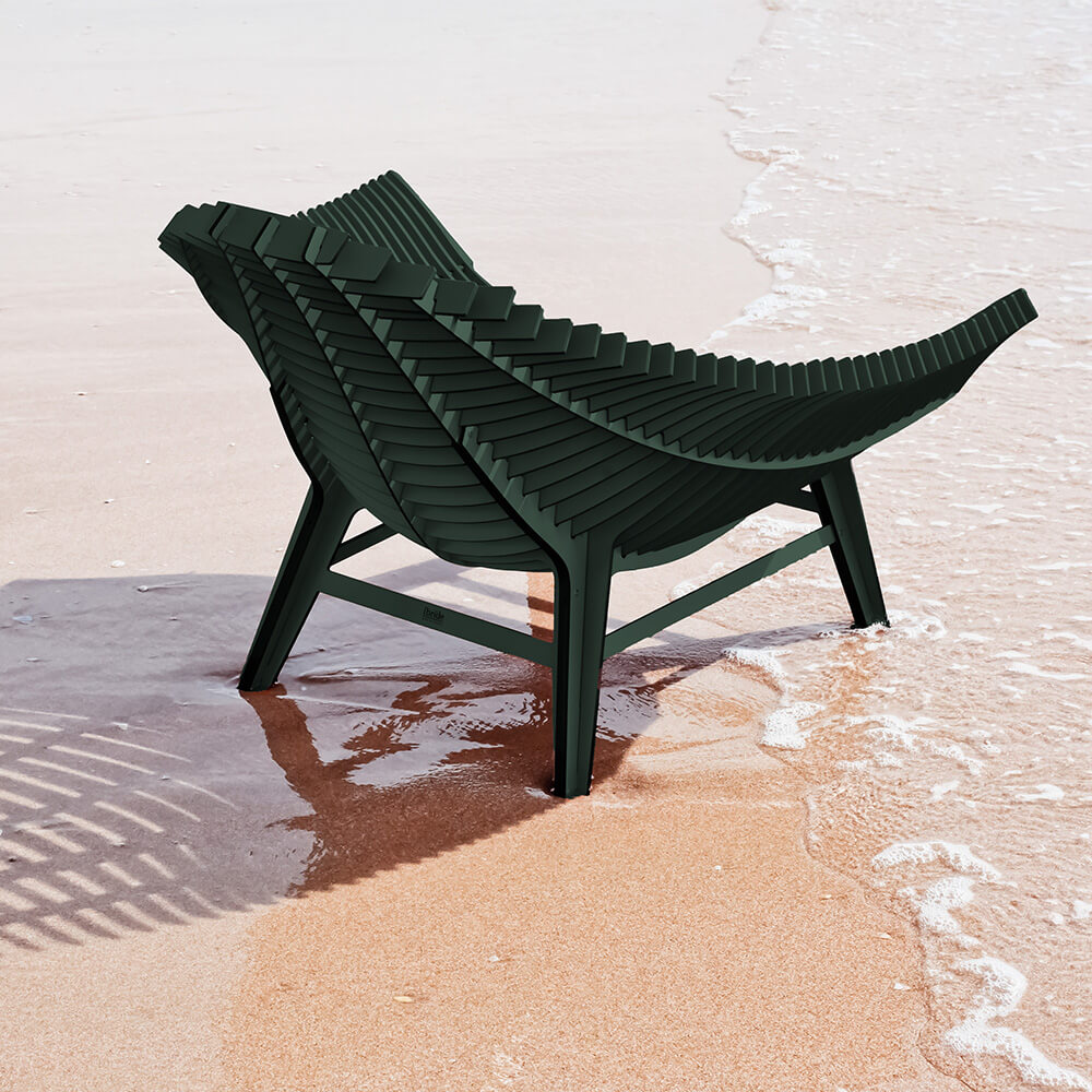 Fauteuil bas d'extérieur MANTA 102x90xH75 cm - vert profond mat - Ibride – Image 6