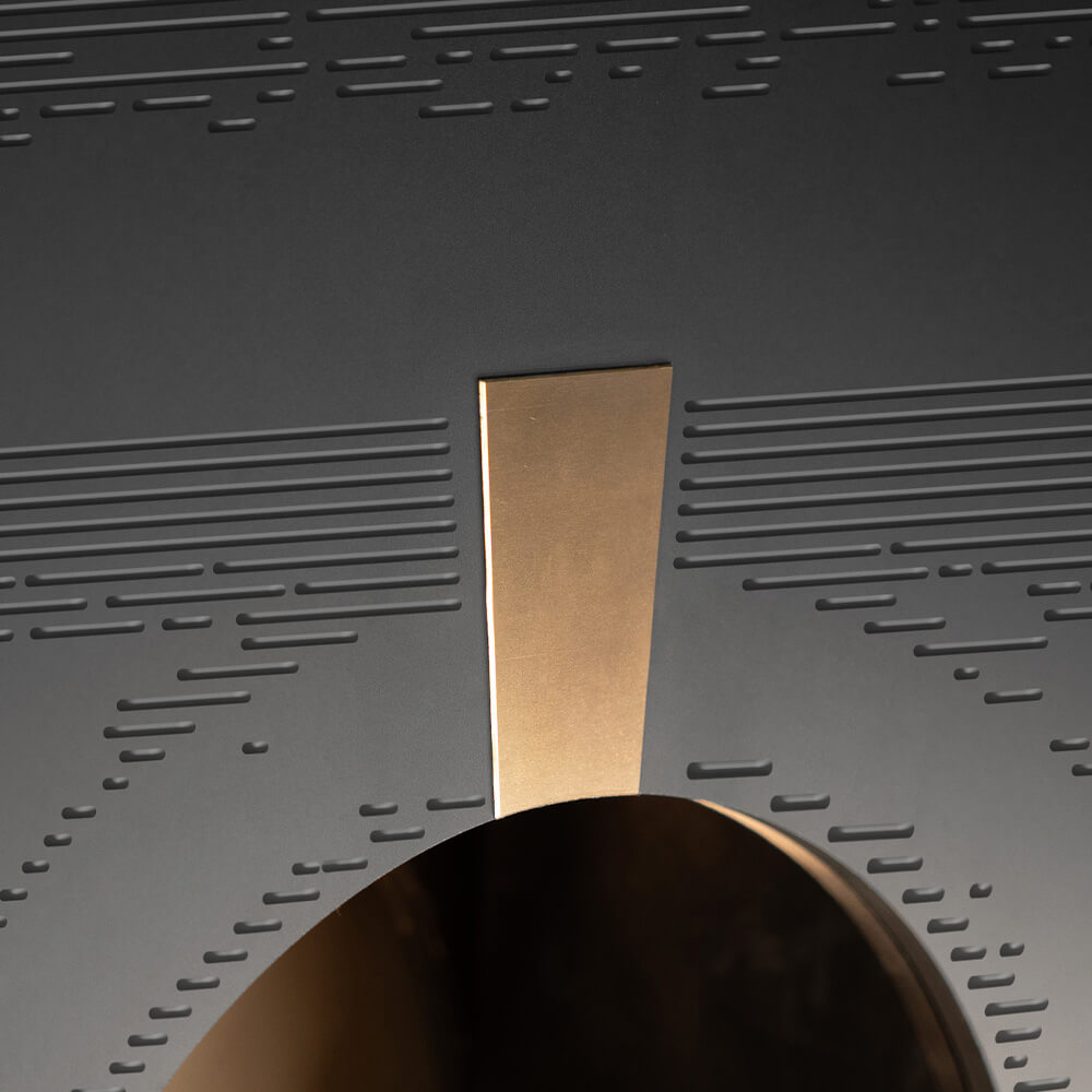 Console murale TRIOMPHE 83x23xH93.50 cm - noir fénix et laiton - Ibride