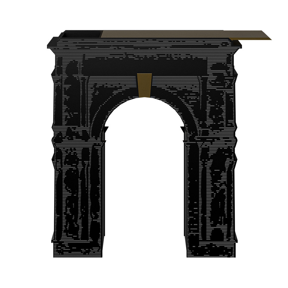Console murale TRIOMPHE 83x23xH93.50 cm - noir fénix et laiton - Ibride – Image 6
