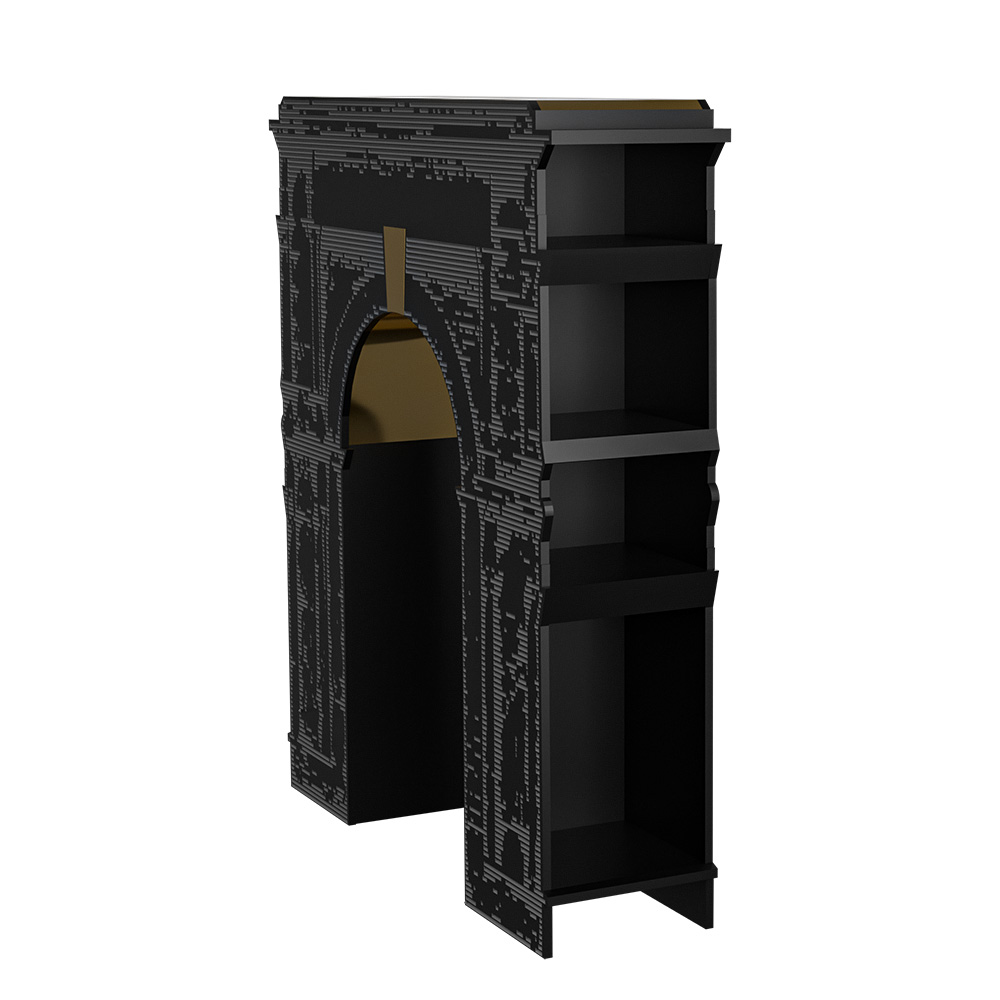 Console murale TRIOMPHE 83x23xH93.50 cm - noir fénix et laiton - Ibride – Image 8