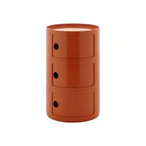 Rangement COMPONIBILI NEW BIG 3 tiroirs coulissants Ø 42 cm H69.5 cm Kartell - orange