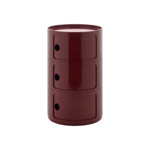 Rangement COMPONIBILI NEW BIG 3 tiroirs coulissants Ø 42 cm H69.5 cm Kartell - bordeau