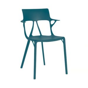 Lot de 2 fauteuils A.I 54x53xH81 cm - 100% recyclé Kartell - pétrole
