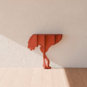 Console murale DIVA autruche 71x25xH76 cm - terracota mat - Ibride