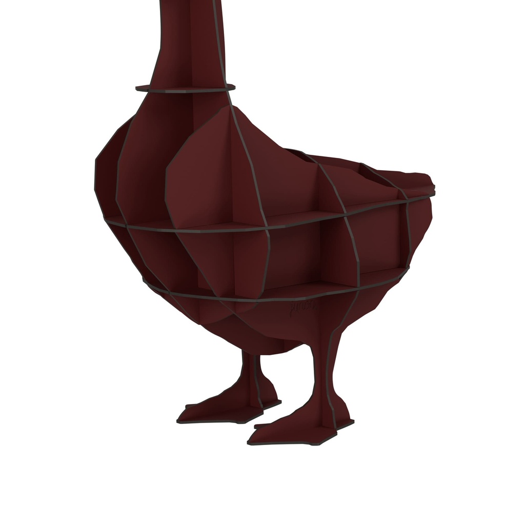 Chevet oie avec lampe JUNON 76x35xH95 cm - rouge mat - Ibride – Image 6