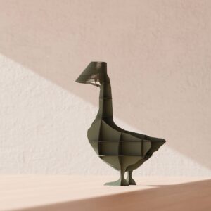 Chevet oie avec lampe JUNON 76x35xH95 cm - vert profond mat - Ibride