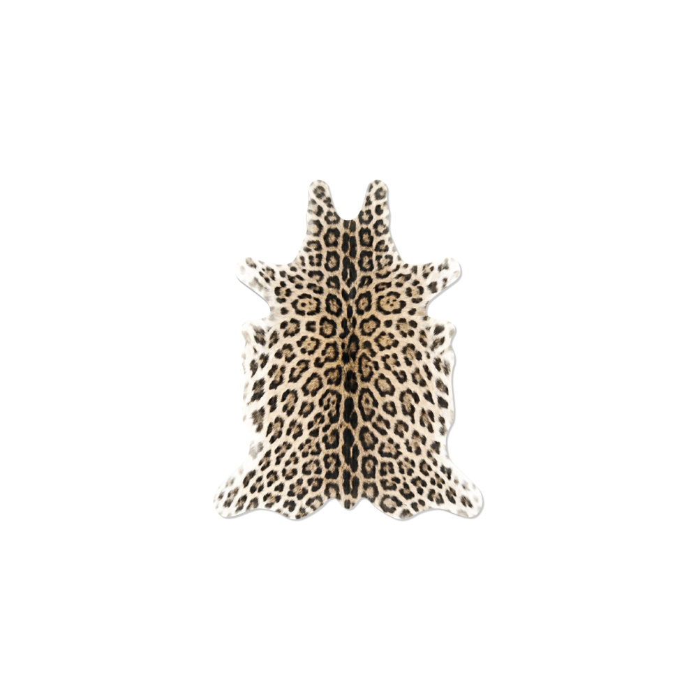 Lot de 6 sets de sous-verres forme peau de bête LEOPARD - 12x15 cm - Vinyle - Pôdevache