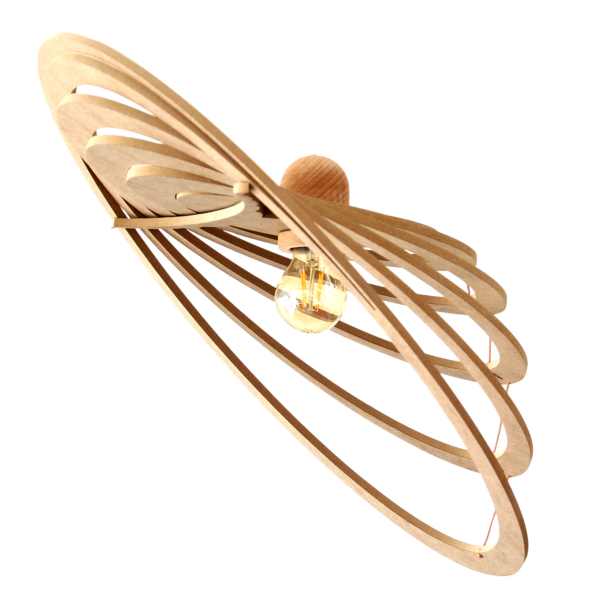 Suspension design bois COMETS 60 cm - câble lin et rosace bois - RIF