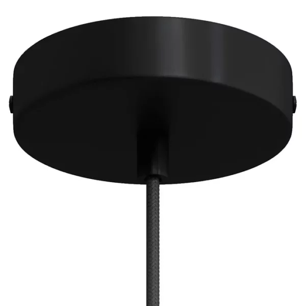 Suspension design bois SINGING BRUT ø 124 cm - élastique noir- câble coton noir et rosace métal noir - RIF – Image 8
