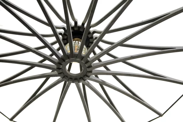 Suspension design bois SINGING BLACK ø 65 cm - élastique noir- câble coton noir et rosace métal noir - RIF – Image 5