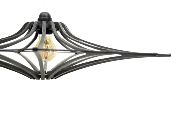 Suspension design bois SINGING BLACK ø 65 cm - élastique noir- câble coton noir et rosace métal noir - RIF – Image 6