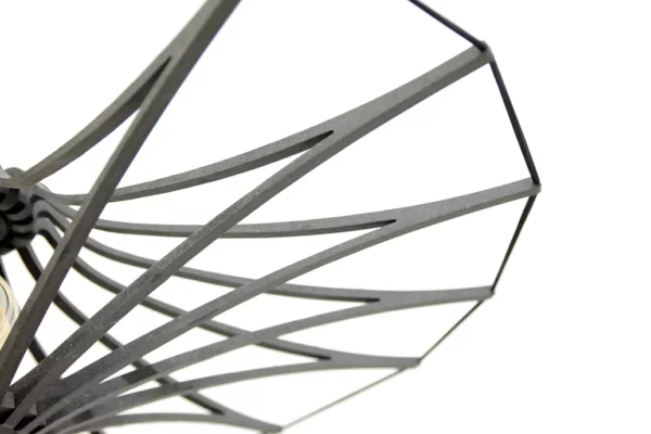 Suspension design bois SINGING BLACK ø 65 cm - élastique noir- câble coton noir et rosace métal noir - RIF – Image 7