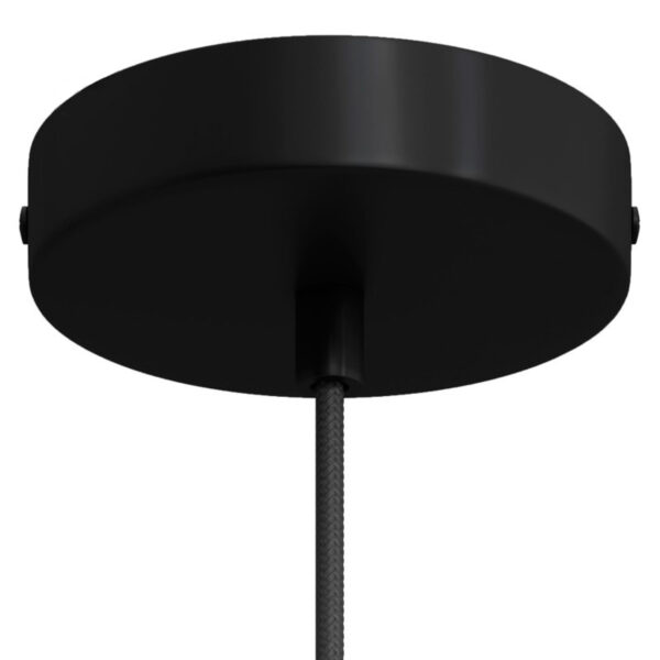 Suspension design bois WOMAN BLACK ø 55 cm H43 cm - câble coton noir et rosace métal noir - RIF – Image 6