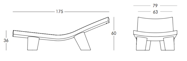 Chaise longue LOW LITA 175x79xH60 cm Slide – Image 8