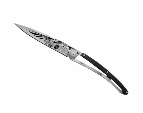 Couteau de poche 37g - Titane/Ebène - Latino Skull - Deejo